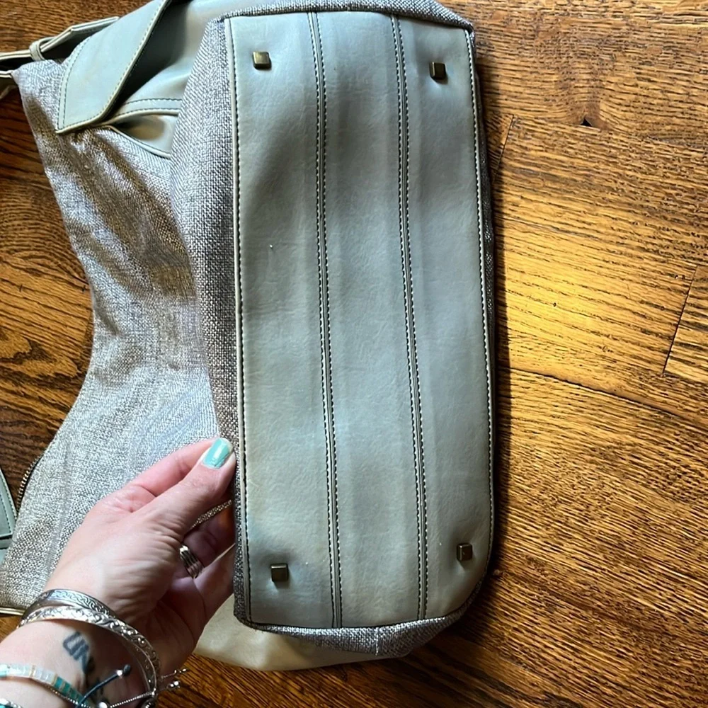 Matt & Nat Vintage Mint Green/Grey Vegan Leather Recycled Purse EUC